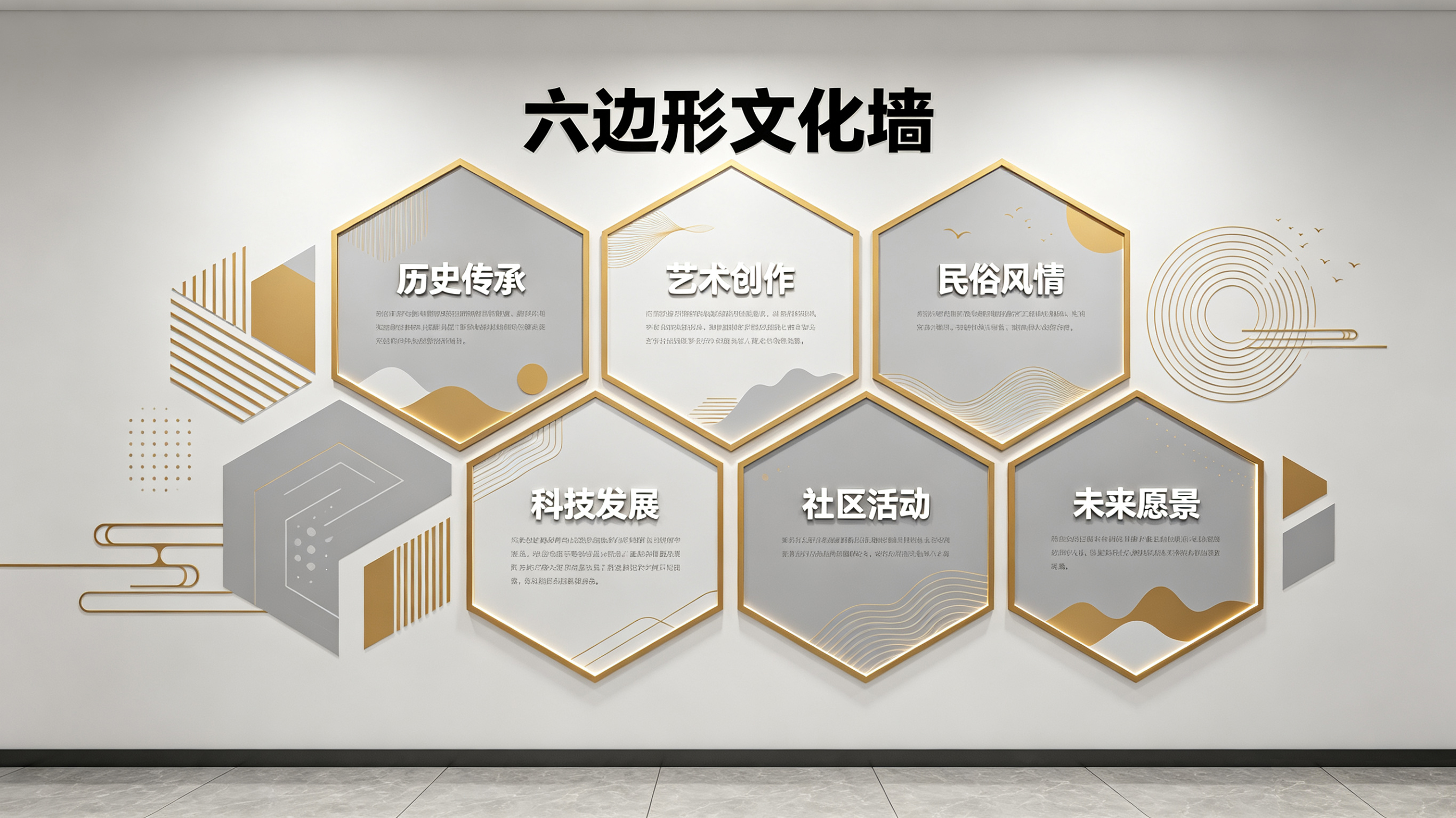 元阳企业文化墙 | 六边形信息美学